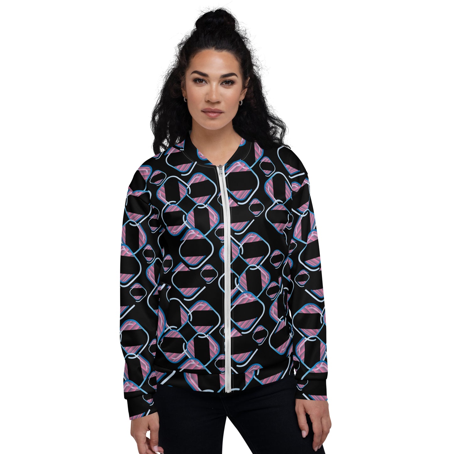 Unisex Bomber Jacket Kukloso Abstracticon Pattern No 4 - Free Shipping