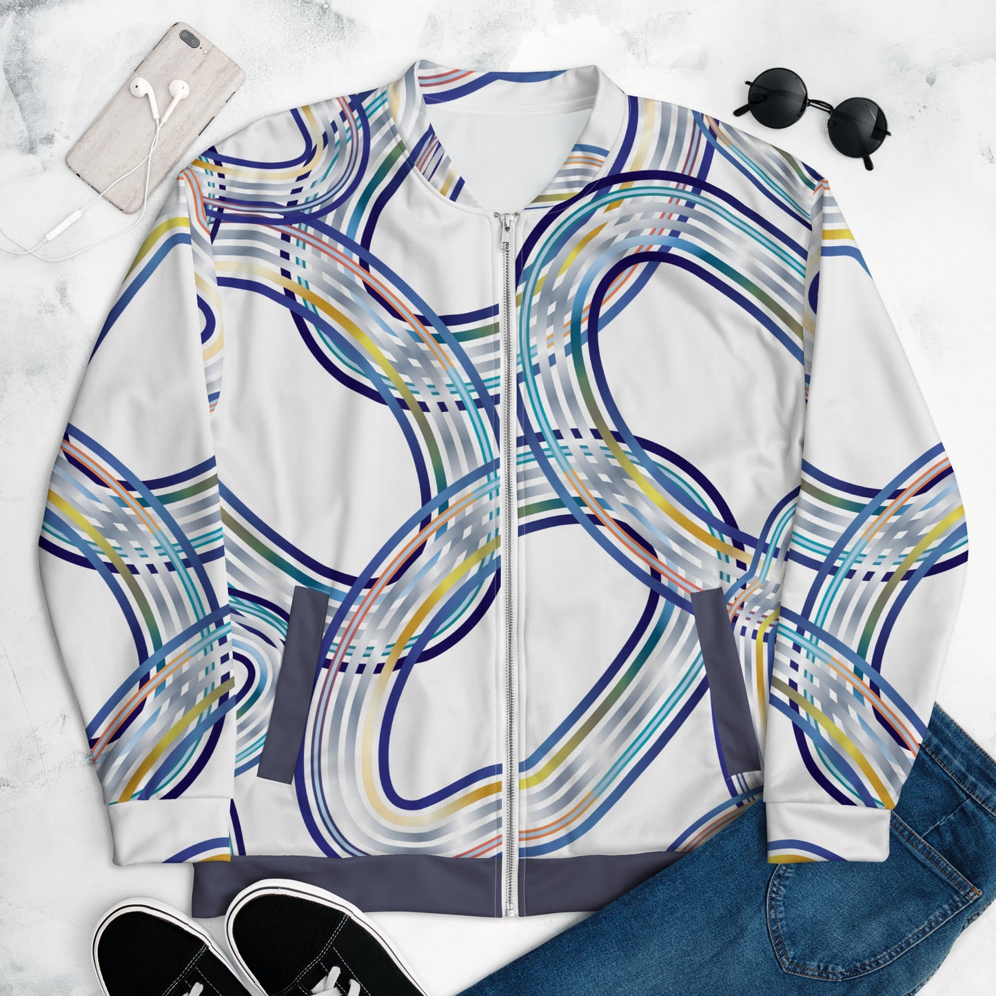 Unisex Bomber Jacket Kuklooso Abstracticon No 2 - Free Shipping