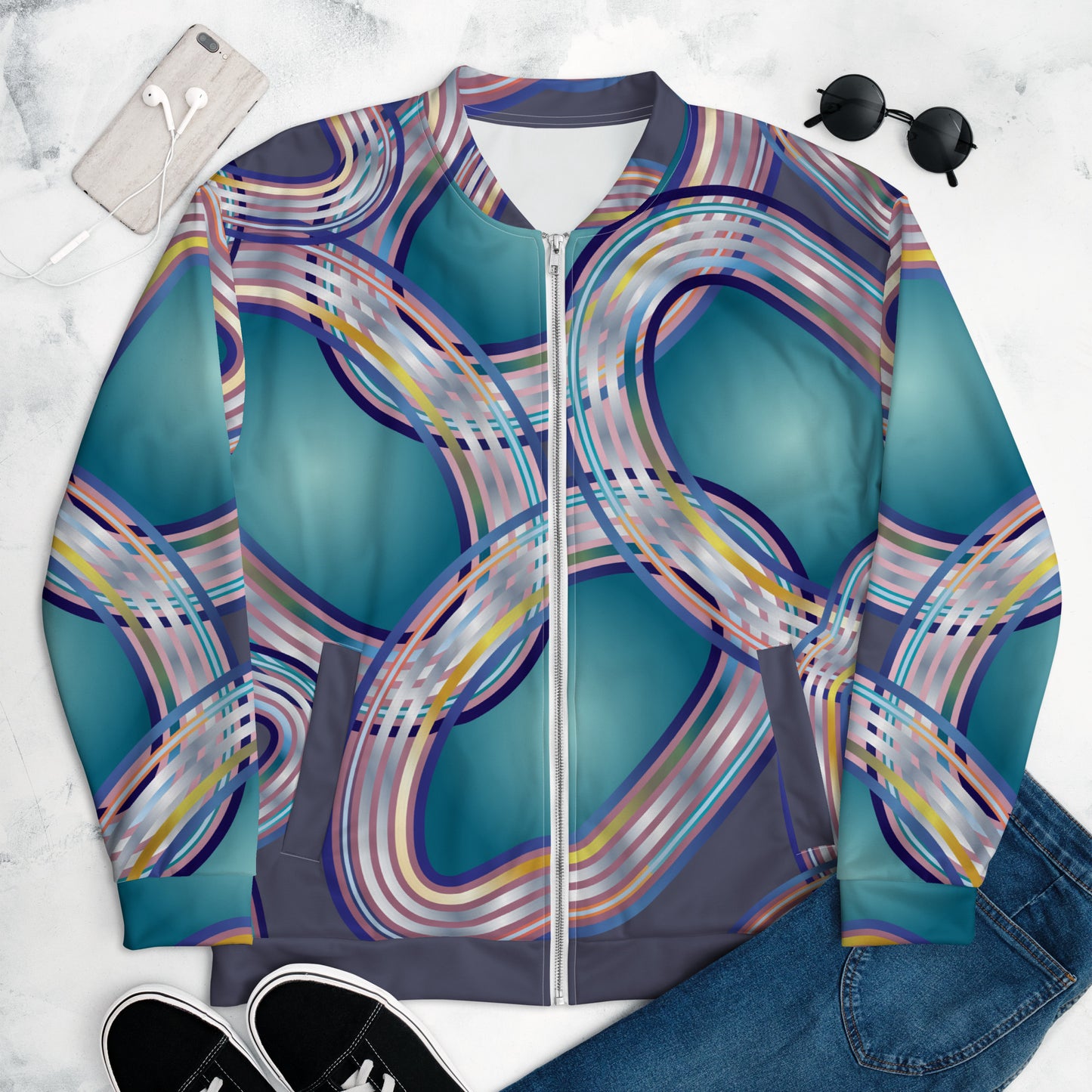 Unisex Bomber Jacket Kuklooso Abstracticon No 1 - Free Shipping