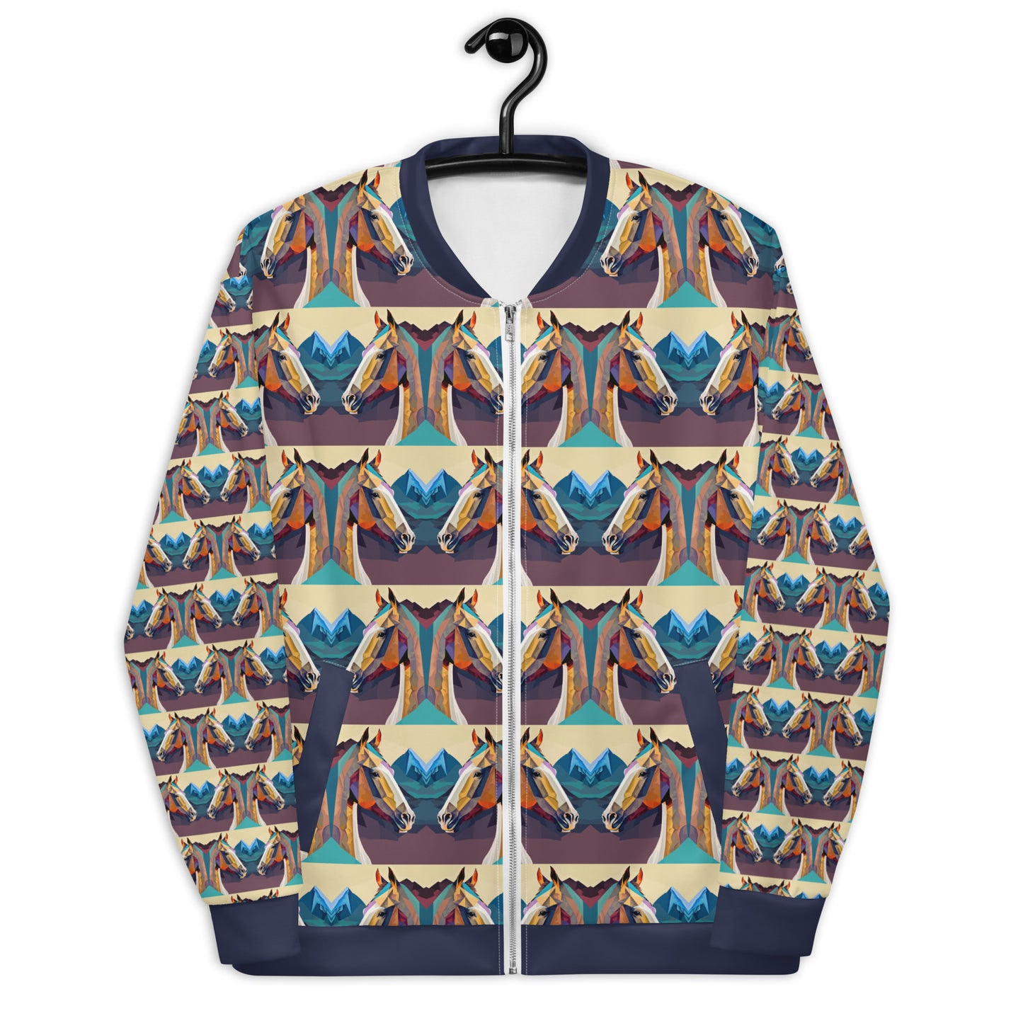 Unisex Bomber Jacket Kukloso Abstracticon No 36 'The Horses' - Free Shipping