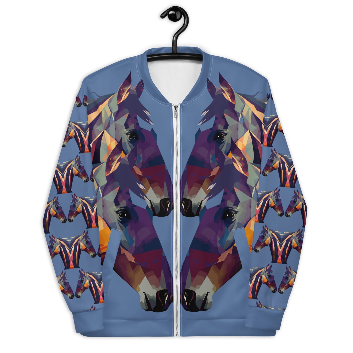 Unisex Bomber Jacket Kukloso Abstracticon No 37 'The Horses' - Free Shipping