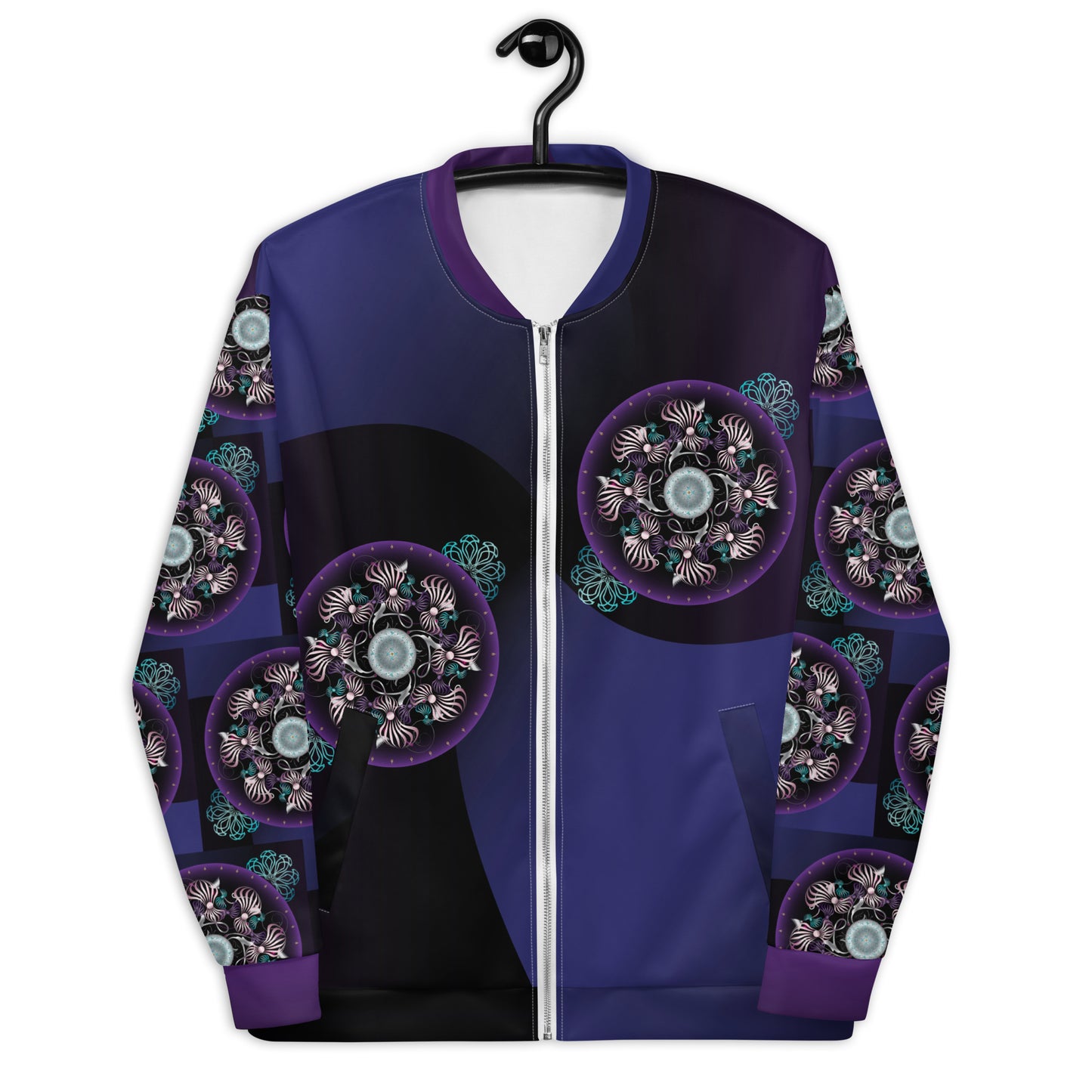 Unisex Bomber Jacket Kukloso OVC No 4298 Mandala Pattern - Free Shipping