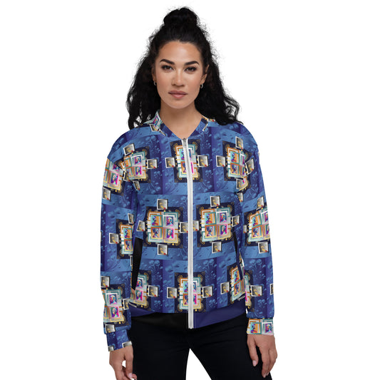 Unisex Bomber Jacket Kukloso Four Ladies Collage No 1 Small Pattern - Free Shipping