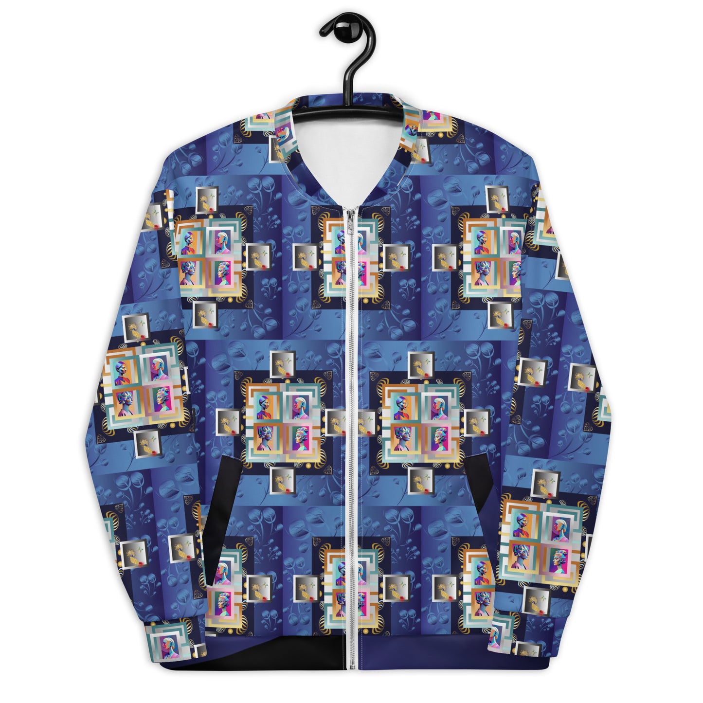 Unisex Bomber Jacket Kukloso Four Ladies Collage No 1 Small Pattern - Free Shipping