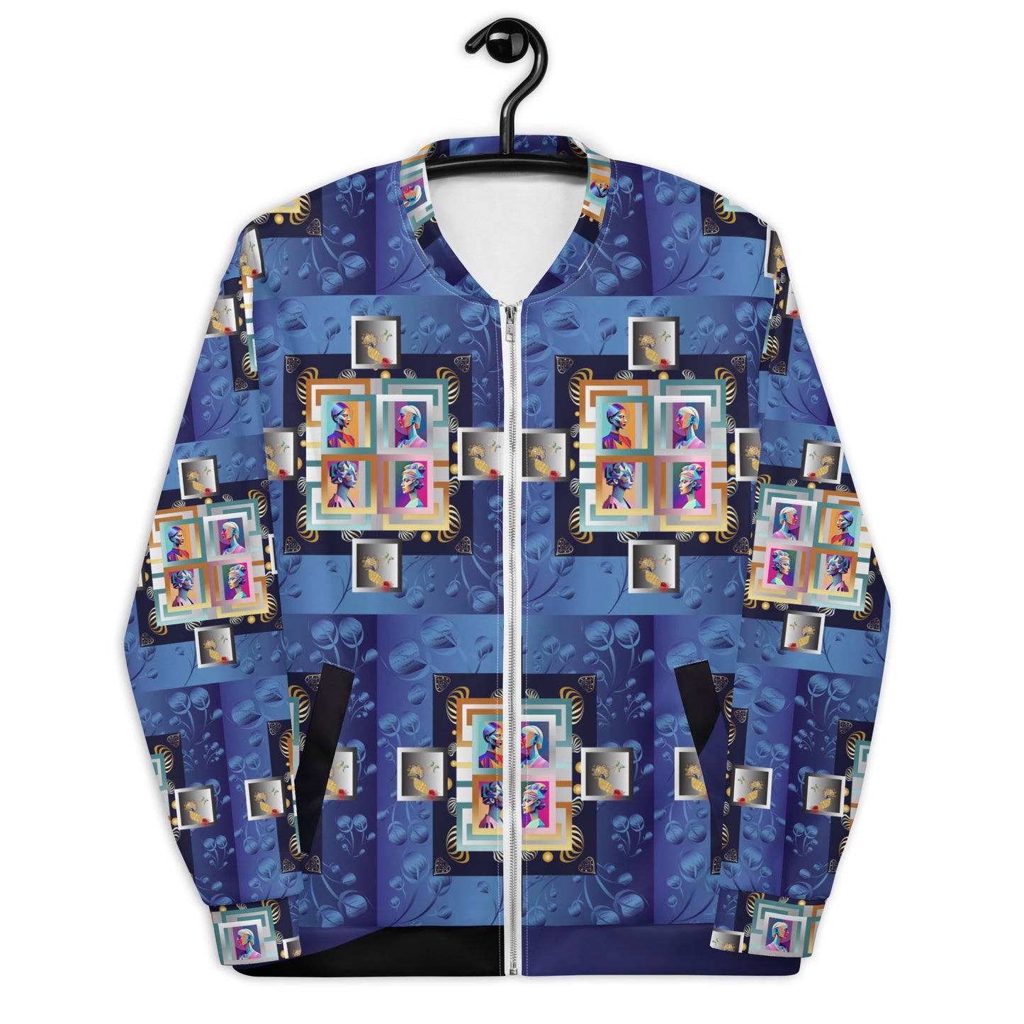 Unisex Bomber Jacket Kukloso Four Ladies Collage No 1 Medium Pattern - Free Shipping