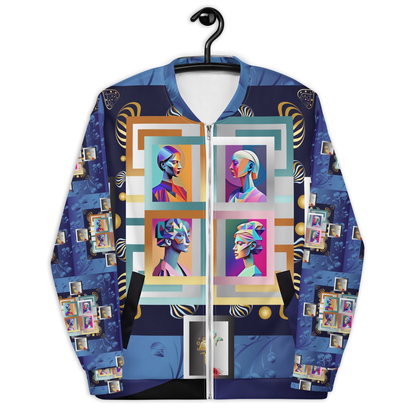 Unisex Bomber Jacket Kukloso Four Ladies Collage No 1 Large Pattern - Free Shipping