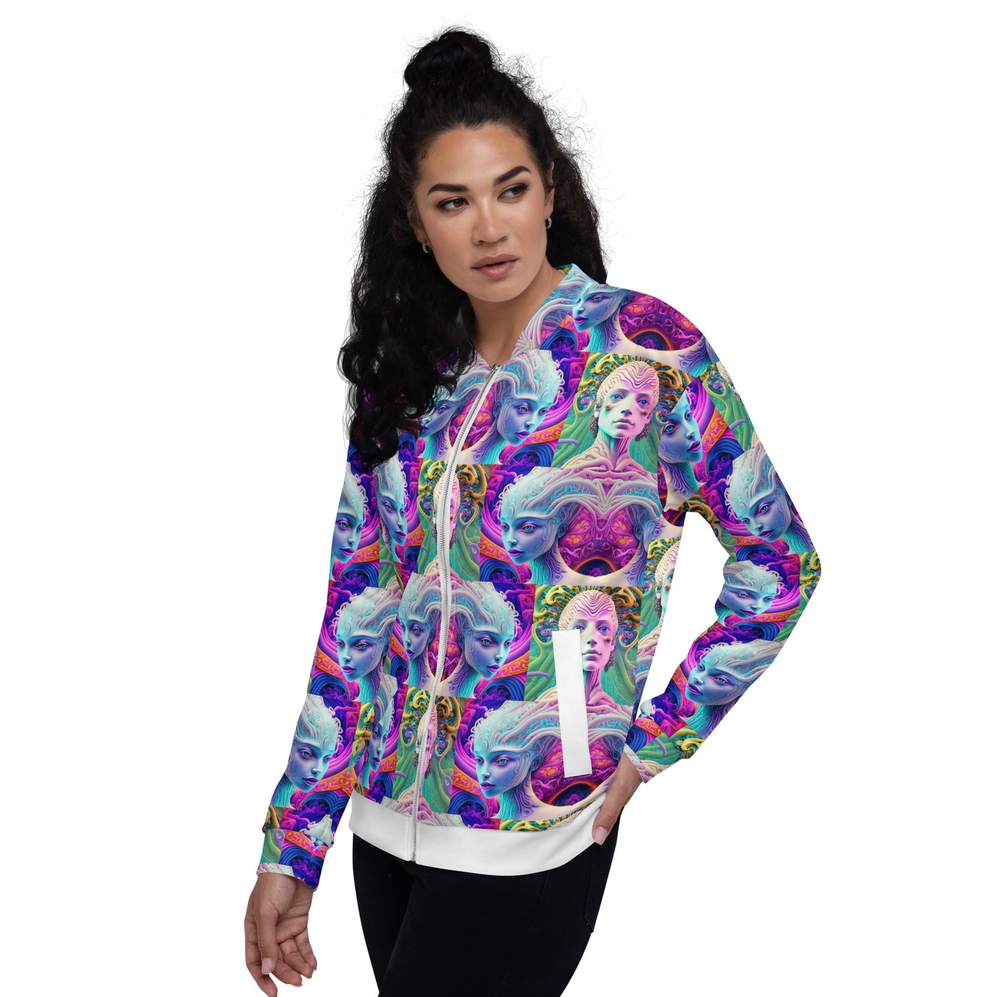 Unisex Bomber Jacket Kukloso Space Face No 5 - Free Shipping