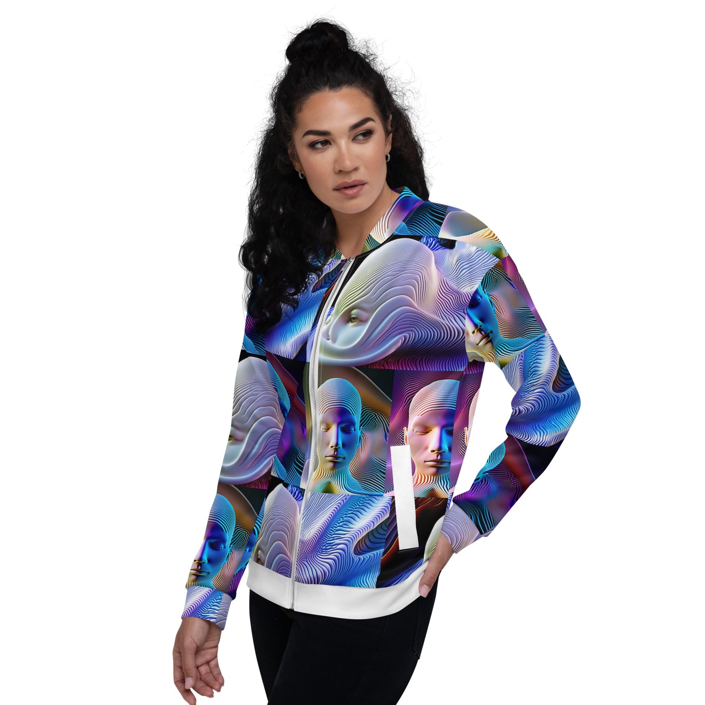 Unisex Bomber Jacket Kukloso Space Face No 3 - Free Shipping