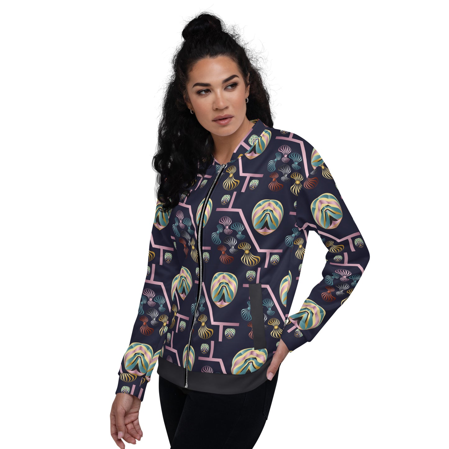 Unisex Bomber Jacket Kukloso Whimsical No 79 A Free Shipping