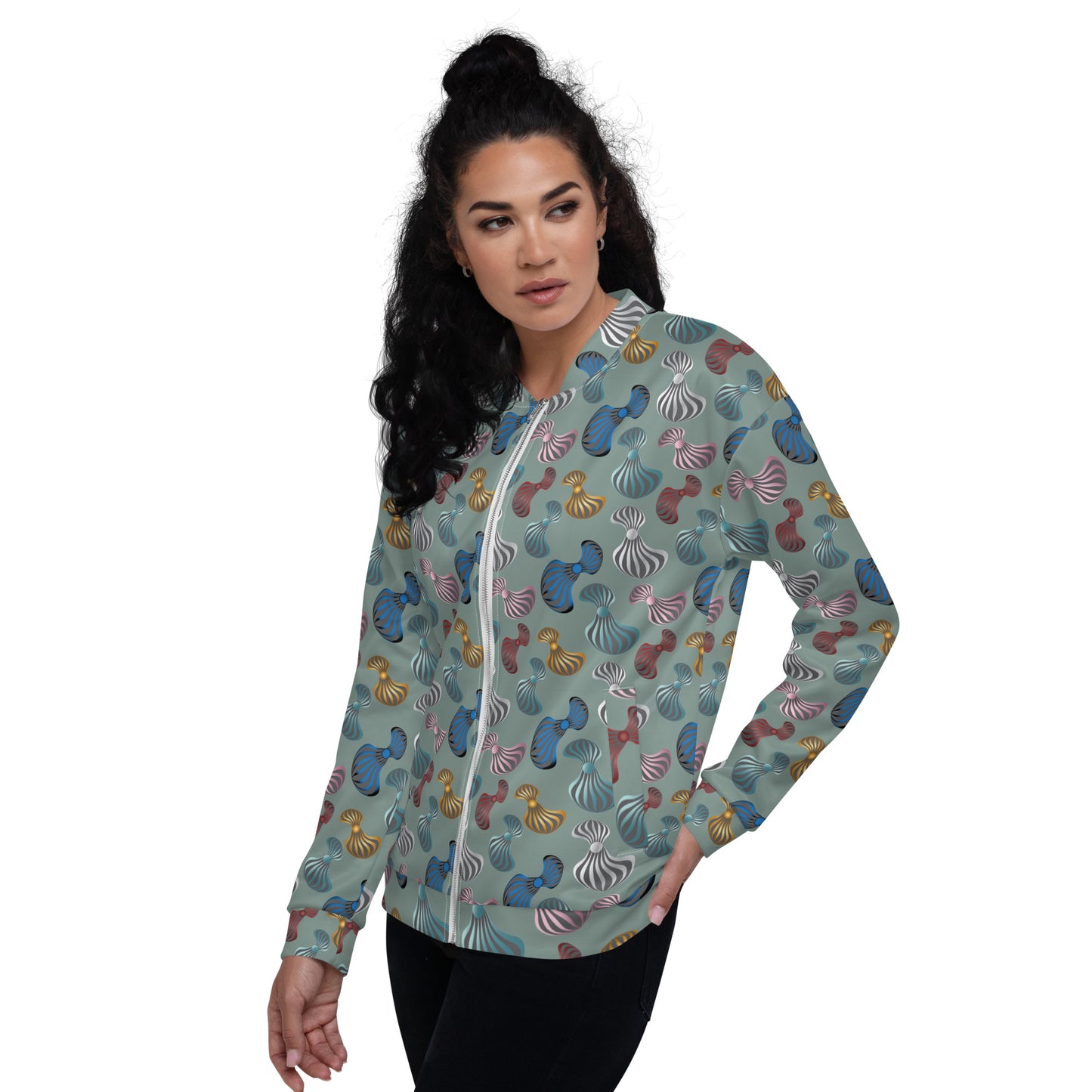 Unisex Bomber Jacket Kukloso Whimsical No 75 B Free Shipping