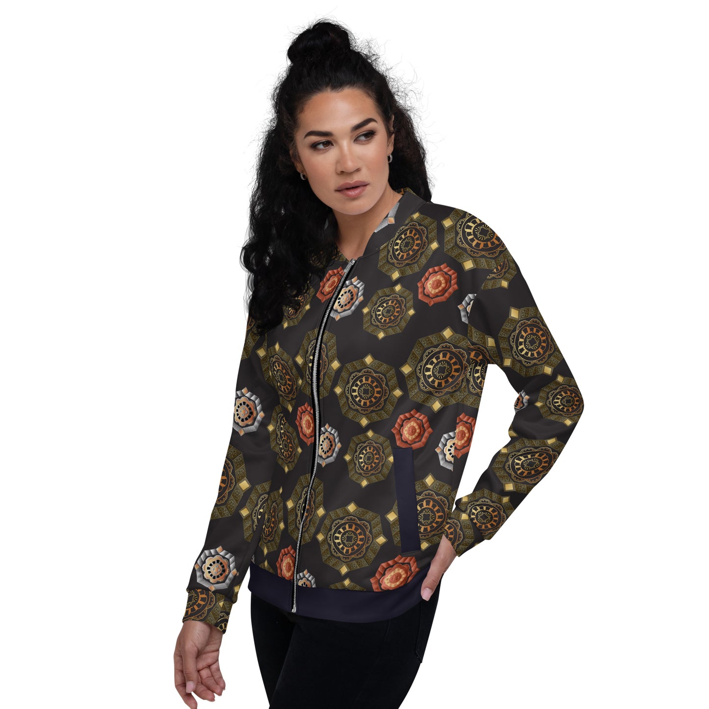 Unisex Bomber Jacket Kukloso Mandala Melange No 2 - Free Shipping