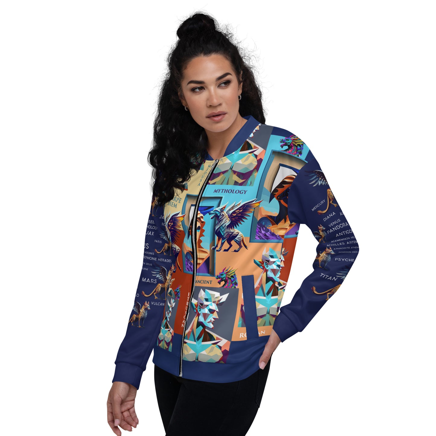 Unisex Bomber Jacket Kukloso Ancient Mythology No 2 - Free Shipping