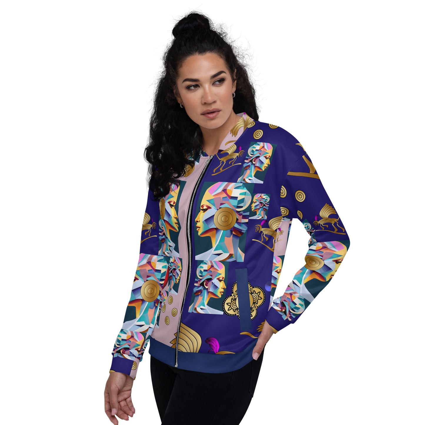 Unisex Bomber Jacket Kukloso Melange de fleuron No 5 - Free Shipping