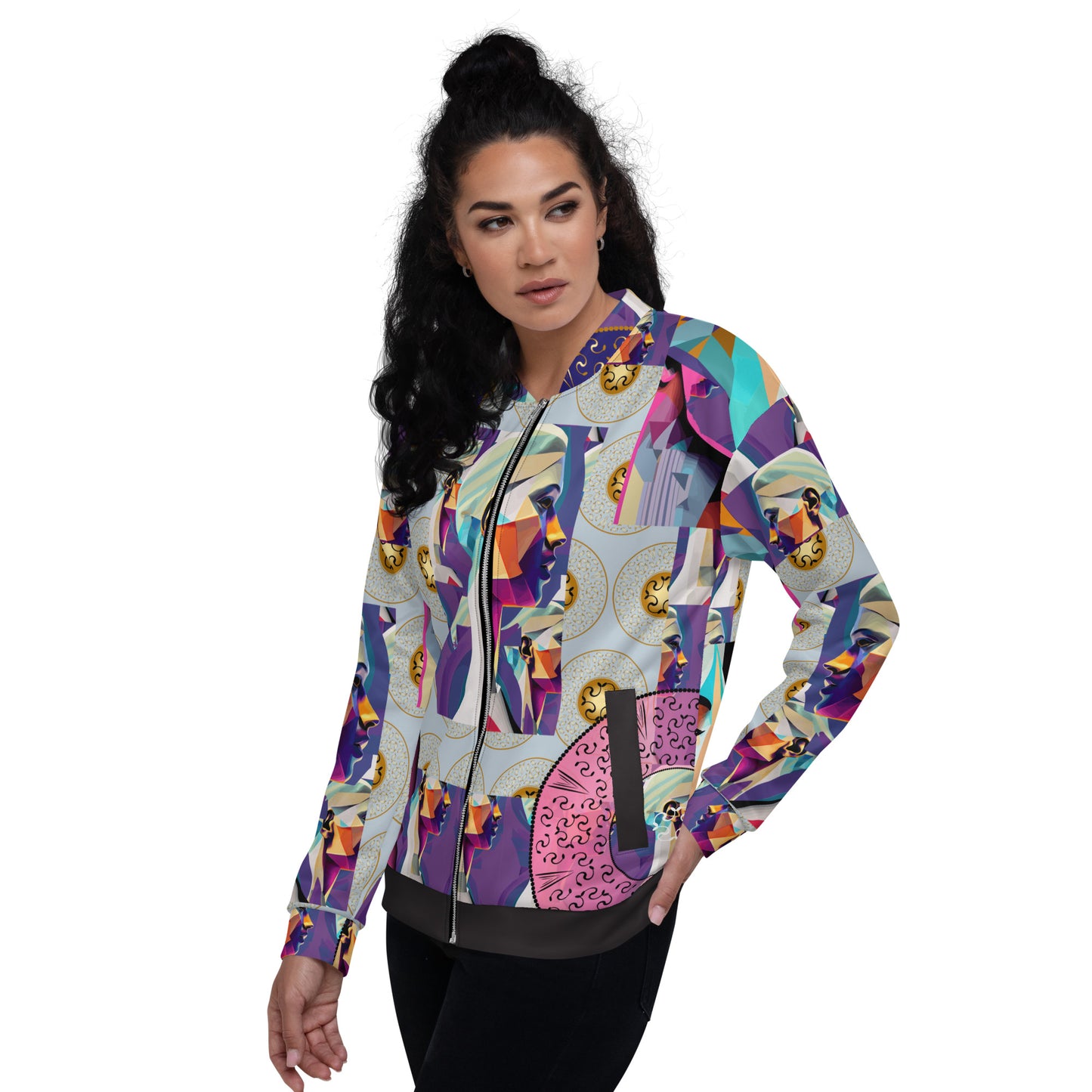 Unisex Bomber Jacket Kukloso Melange de fleuron No 6 - Free Shipping