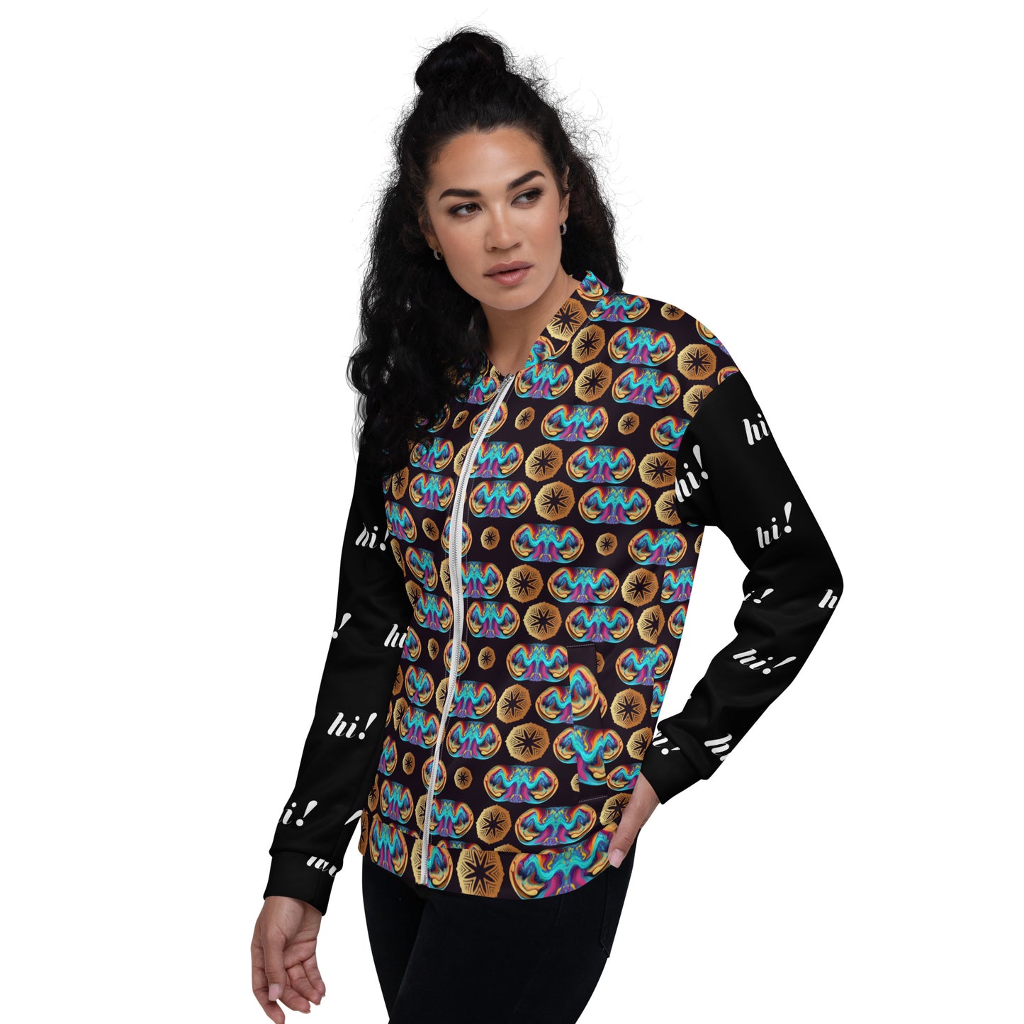 Unisex Bomber Jacket Kukloso Liquid Color Abstract No 1 - Free Shipping