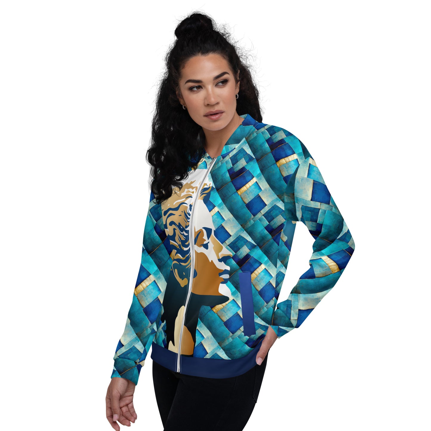 Unisex Bomber Jacket Kukloso Greek Woman No 1 - Free Shipping