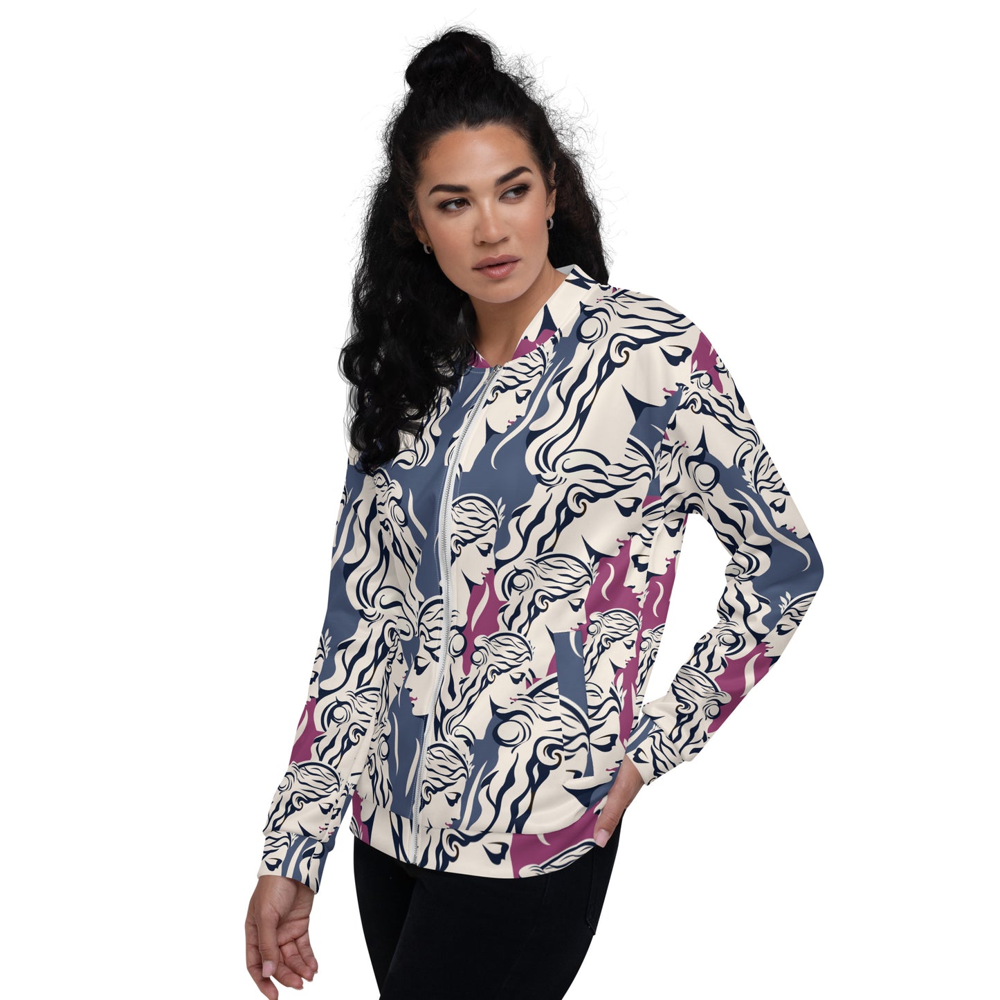 Unisex Bomber Jacket Kukloso Greek Woman No 3 - Free Shippping