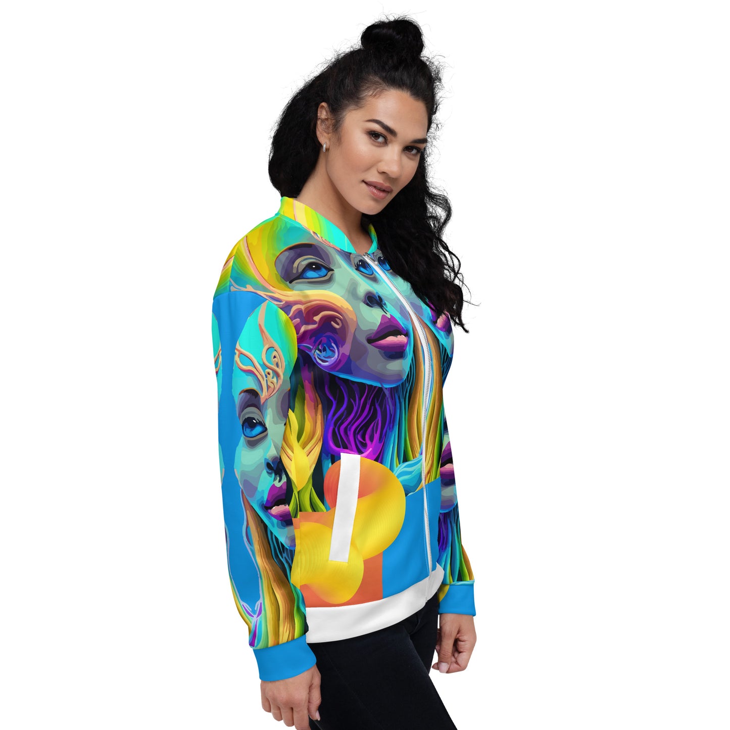 Unisex Bomber Jacket Kukloso Space Face No 17 - Free Shipping