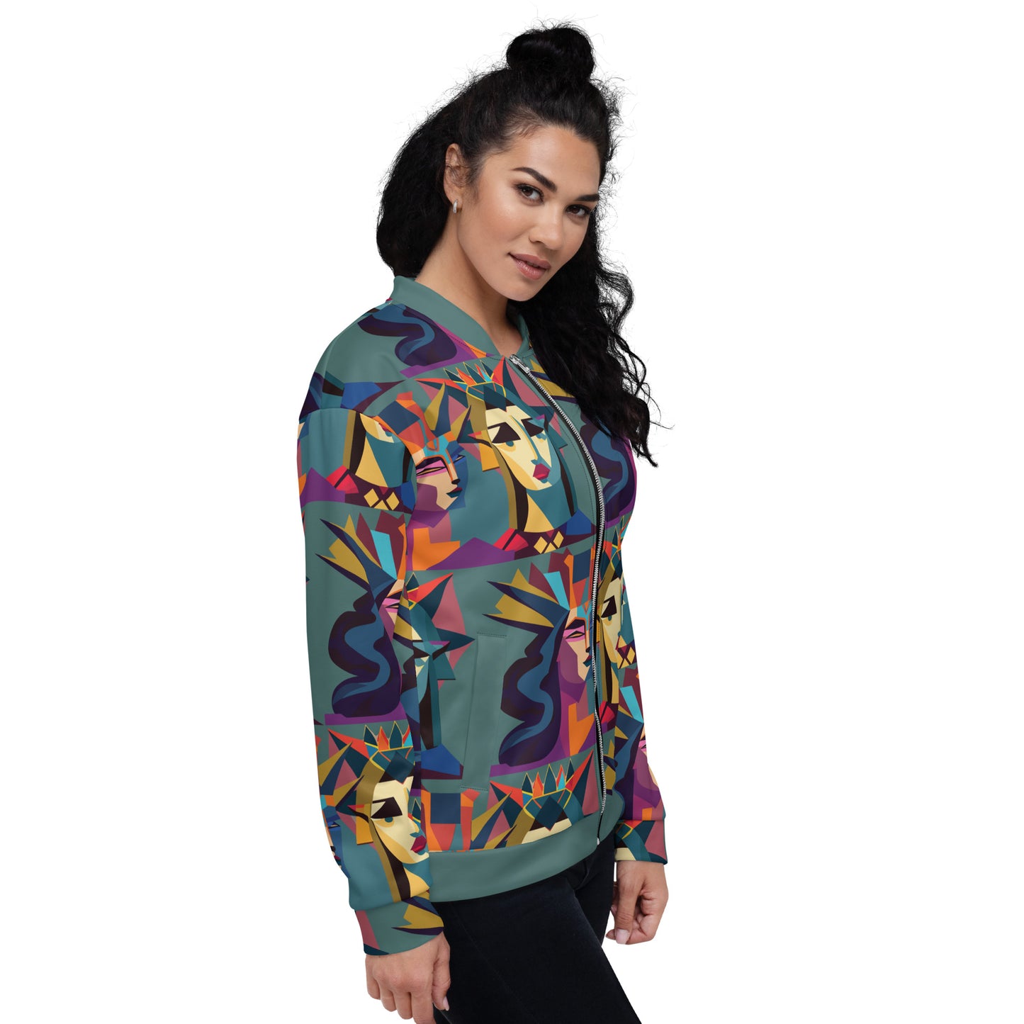 Unisex Bomber Jacket Kukloso Cubist King & Queen - Free Shipping