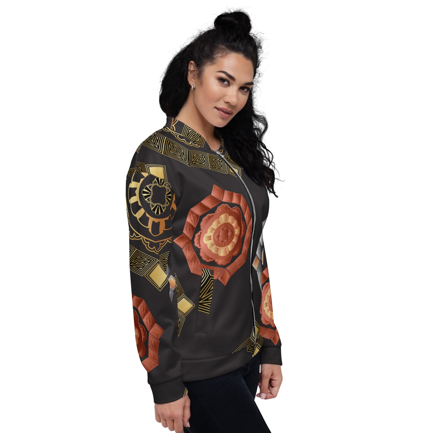 Unisex Bomber Jacket Kukloso Mandala Melange No 1 - Free Shipping