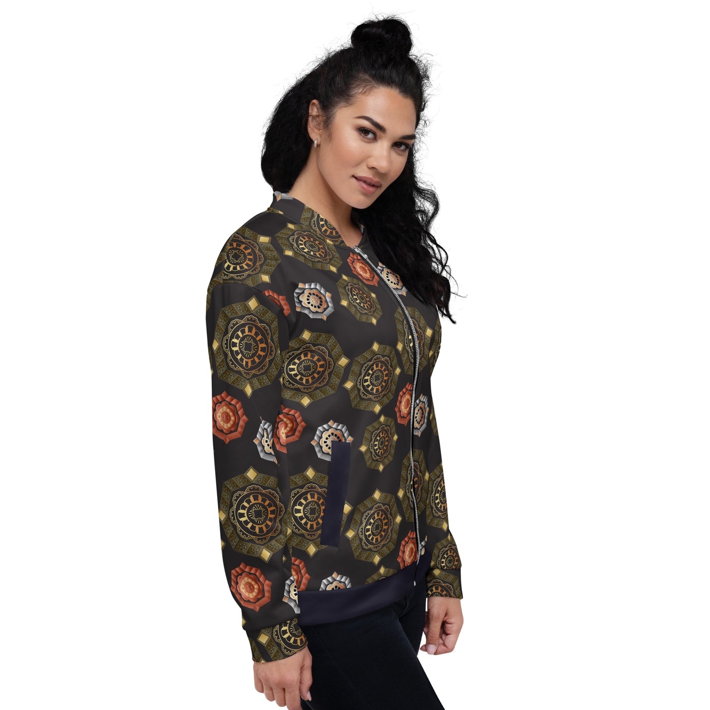 Unisex Bomber Jacket Kukloso Mandala Melange No 2 - Free Shipping