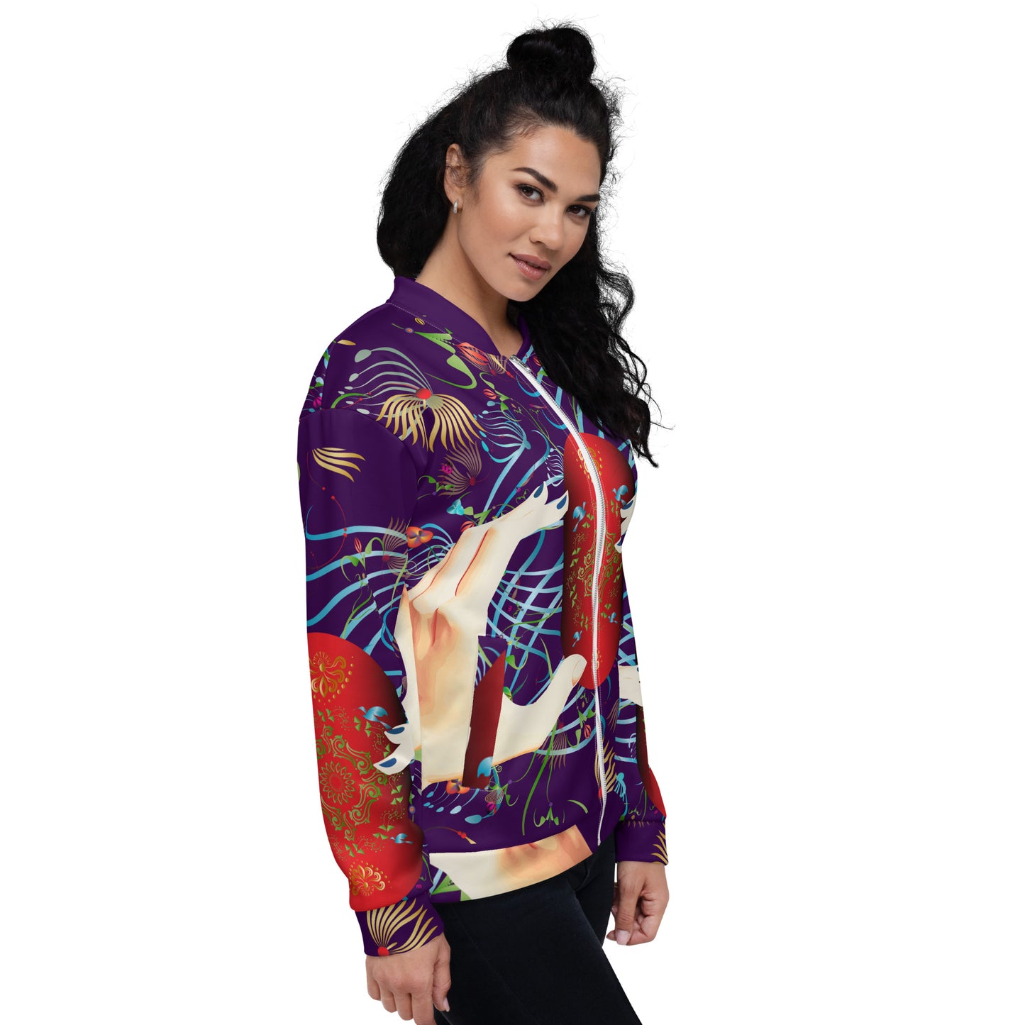 Unisex Bomber Jacket Kukloso Multicolored Collage No 1 - Free Shipping