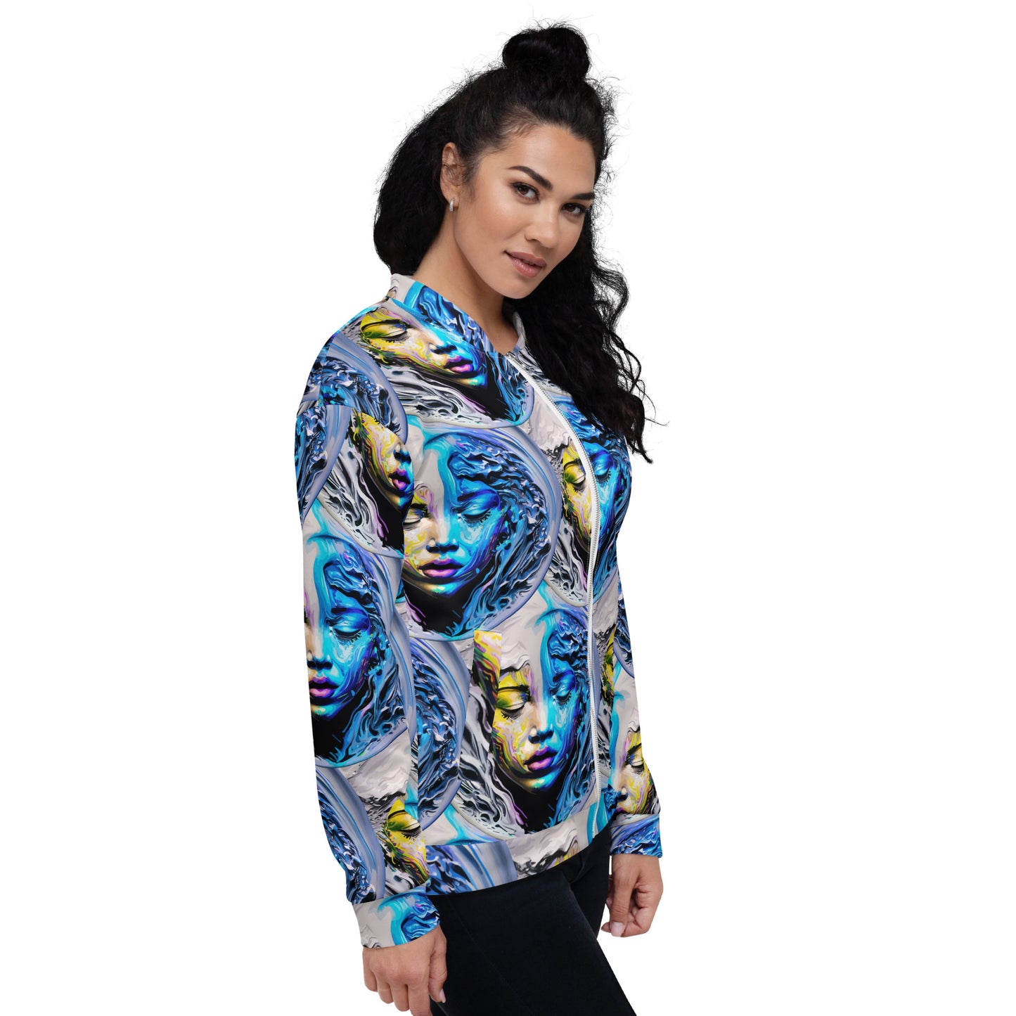 Unisex Bomber Jacket Kukloso Liquid Color Woman No 1 Medium Pattern - Free Shipping