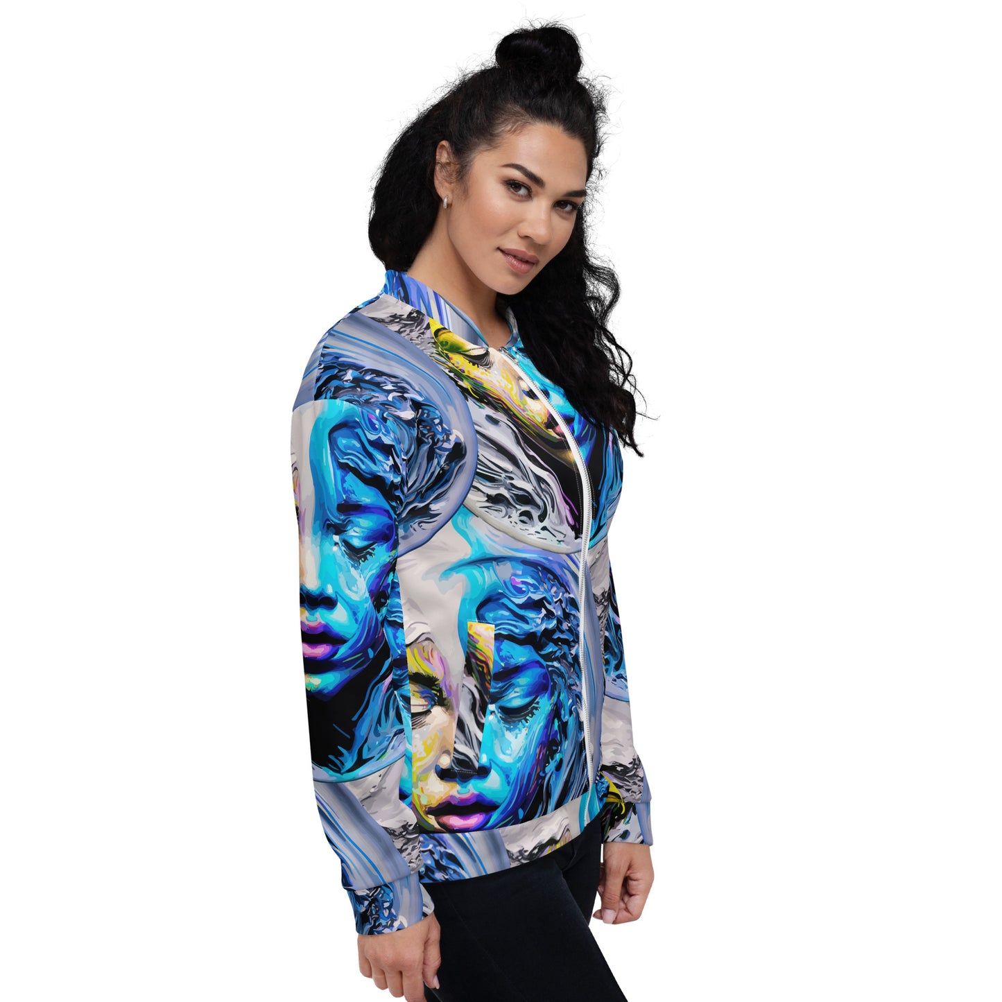 Unisex Bomber Jacket Kukloso Liquid Color Woman No 1 Large Pattern - Free Shipping