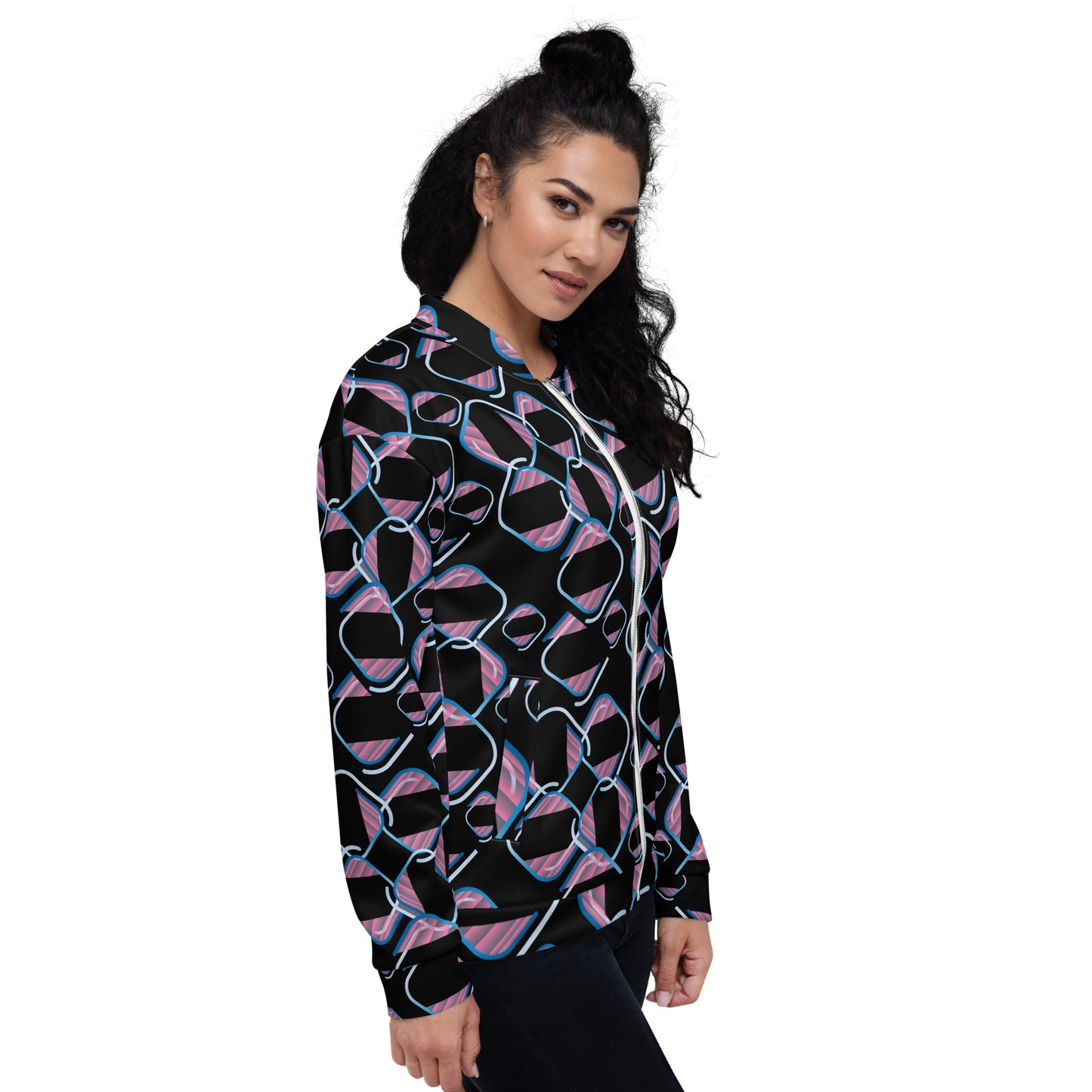 Unisex Bomber Jacket Kukloso Abstracticon Pattern No 4 - Free Shipping