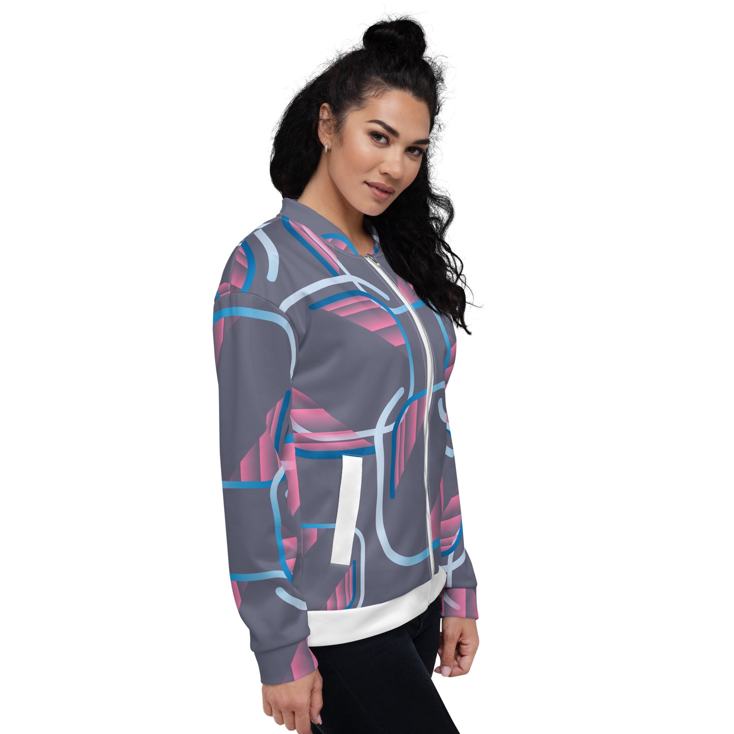 Unisex Bomber Jacket Kukloso Abstracticon Pattern No 3 - Free Shipping