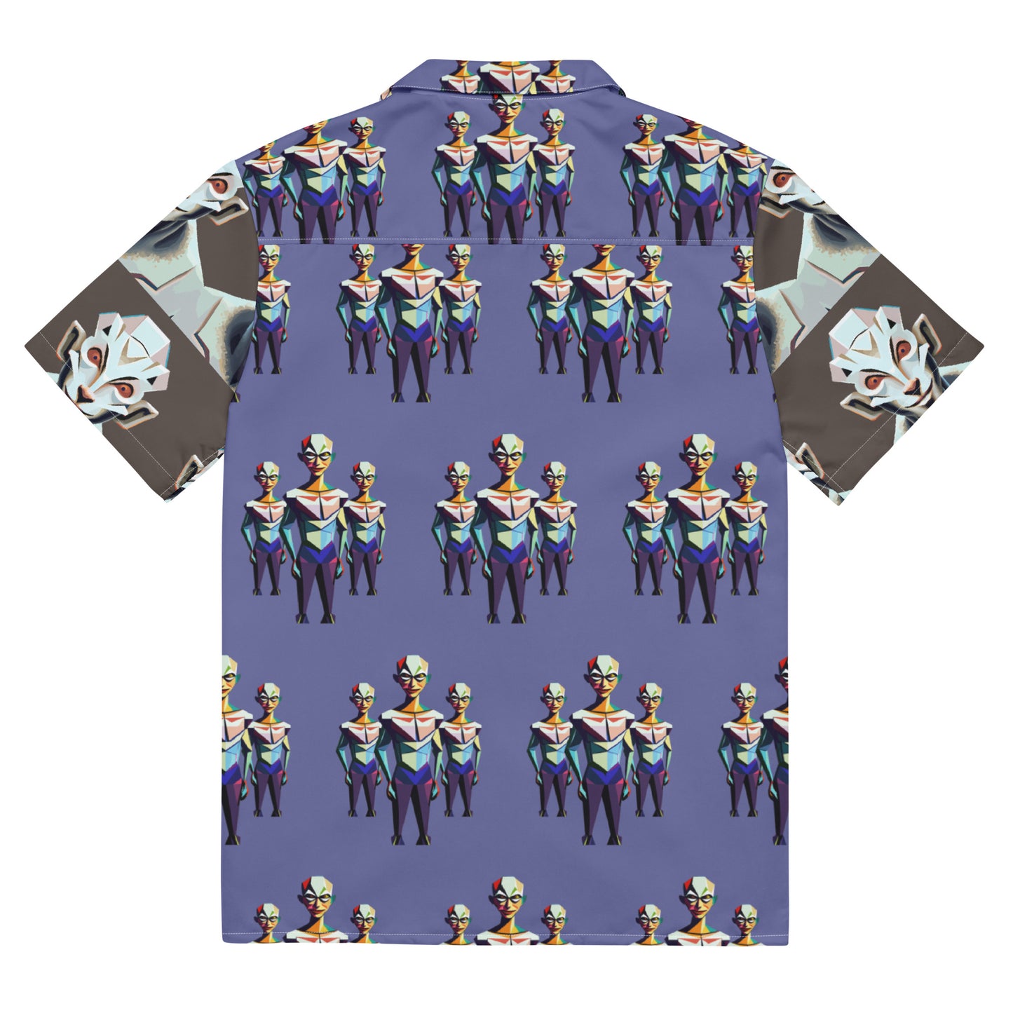 Unisex button shirt Kukloso Cubist Space Faces No 2 - Free Shipping