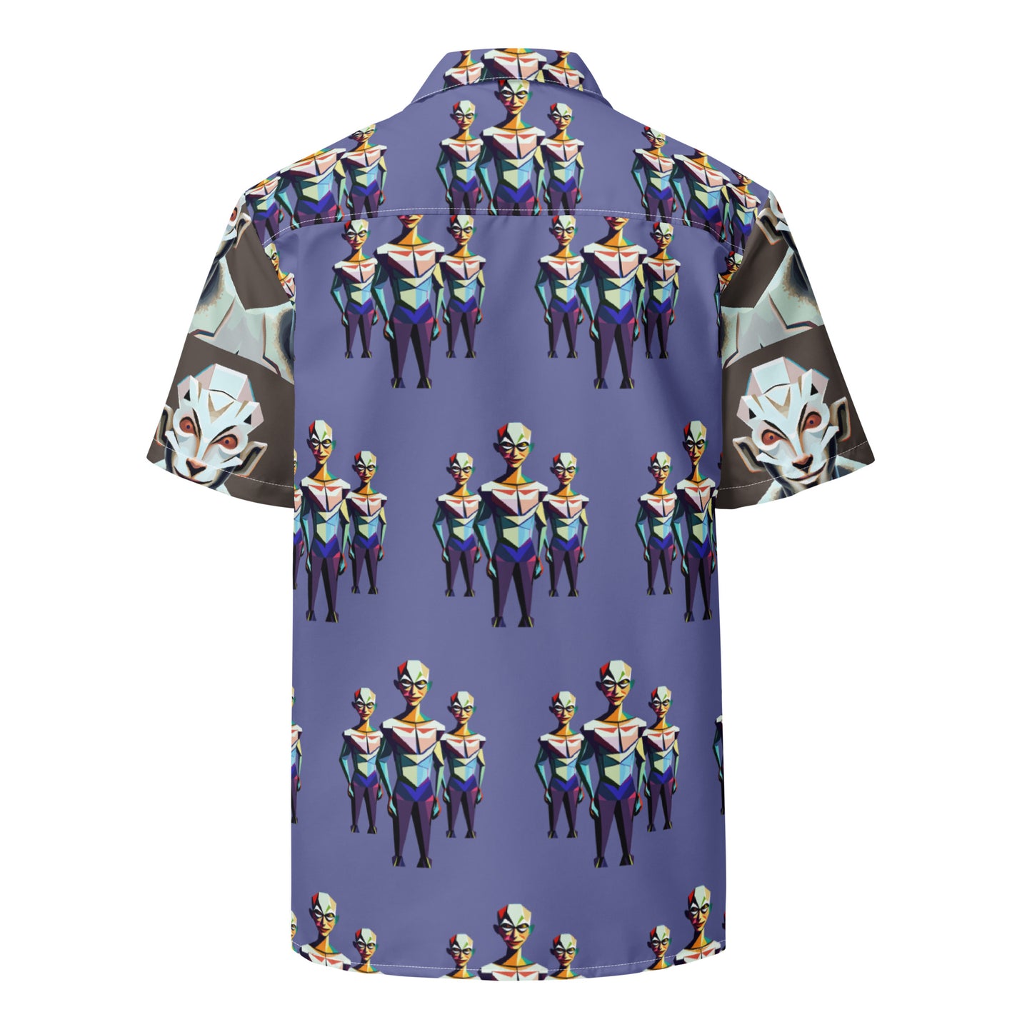 Unisex button shirt Kukloso Cubist Space Faces No 2 - Free Shipping