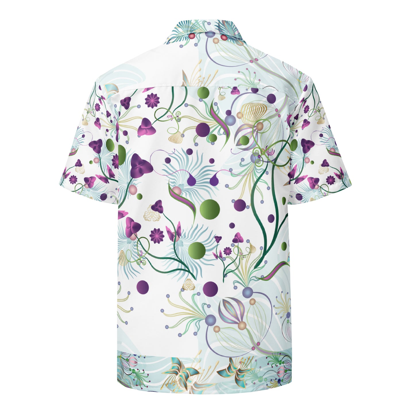 Unisex button shirt Kukloso Kuklos No 4398/4402 Abstract Floral Collage - Free Shipping