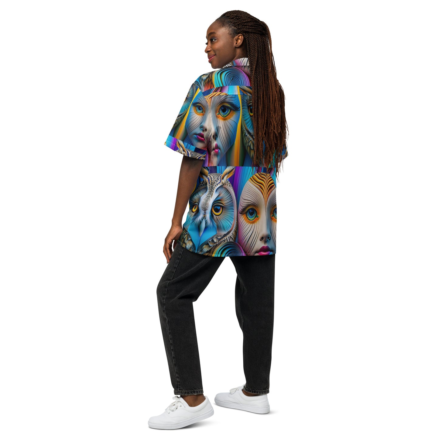 Unisex button shirt Kukloso Space Faces No 11 - Free Shipping