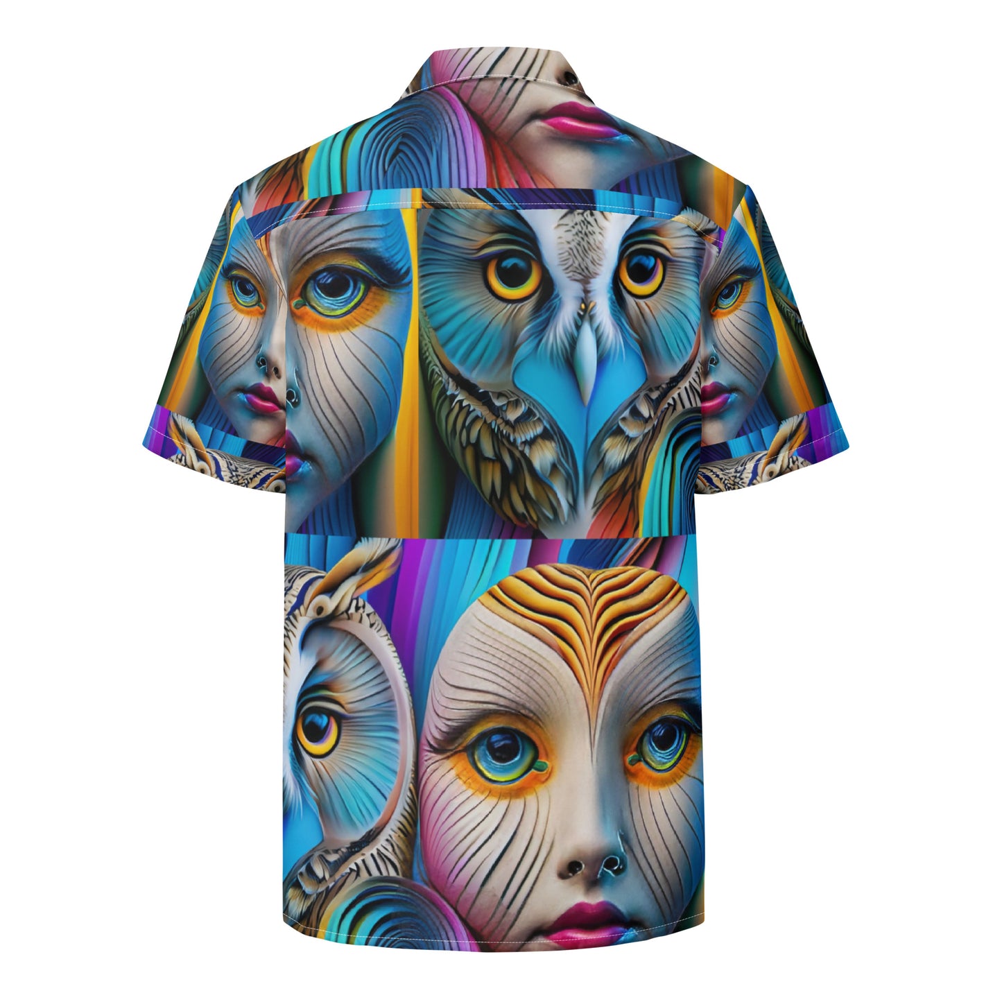 Unisex button shirt Kukloso Space Faces No 11 - Free Shipping