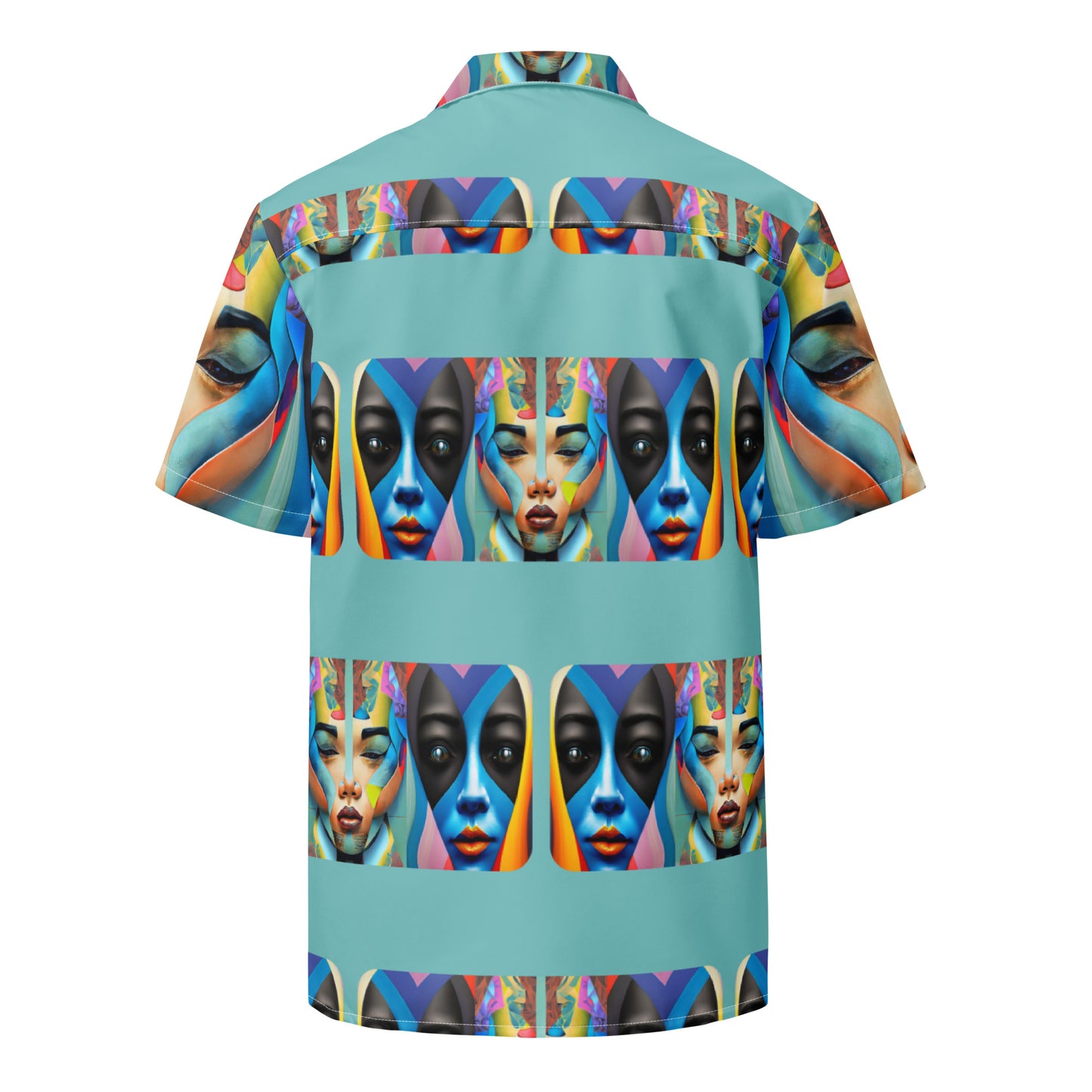 Unisex button shirt Kukloso Cubist Faces No 8 - Free Shipping