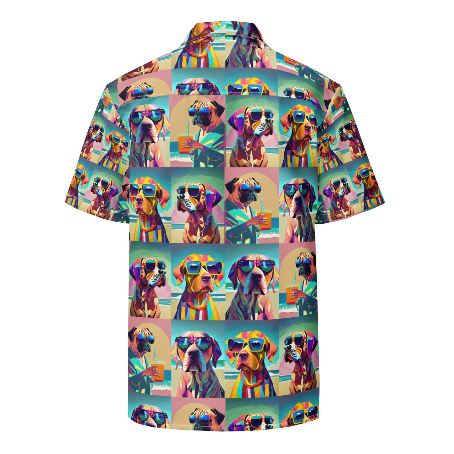 Unisex button shirt Kukloso Abstracticon No 39 'The Dogs' Collage - Free Shipping