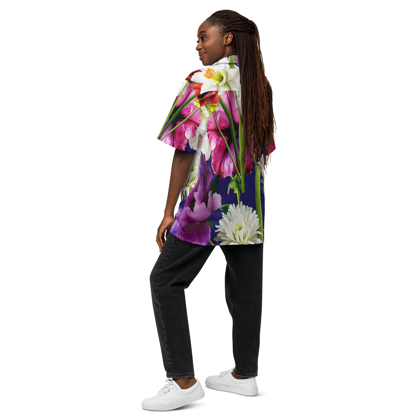 Unisex button shirt Kukloso Abstracticon Florals No 9 - Free Shipping