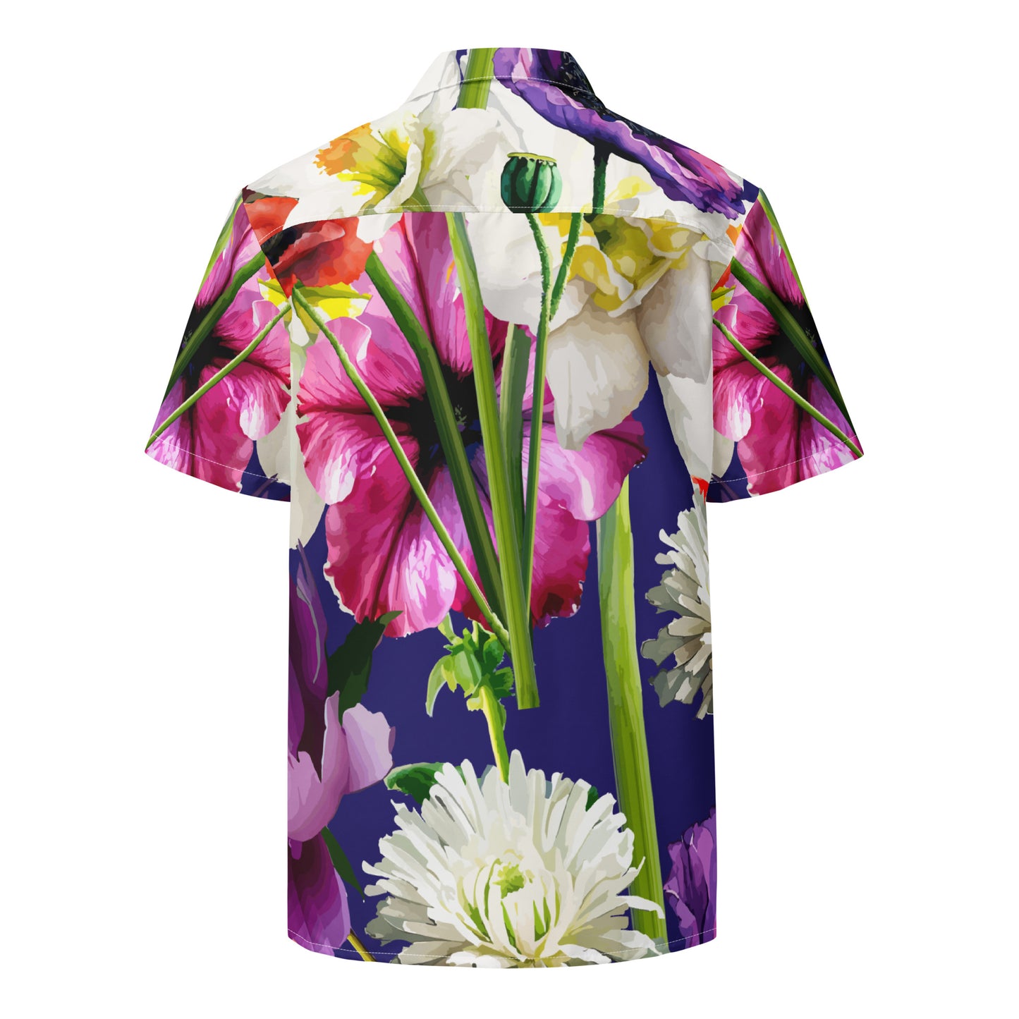 Unisex button shirt Kukloso Abstracticon Florals No 9 - Free Shipping