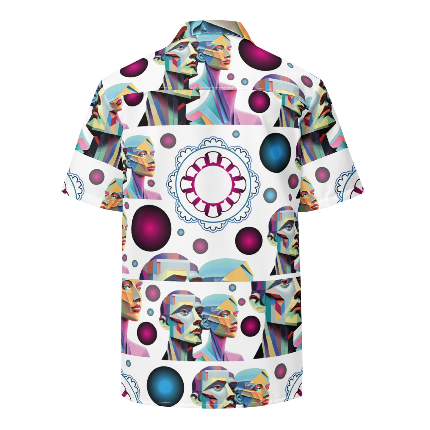 Unisex button shirt Kukloso Cubist Couple No 1 A - Free Shipping