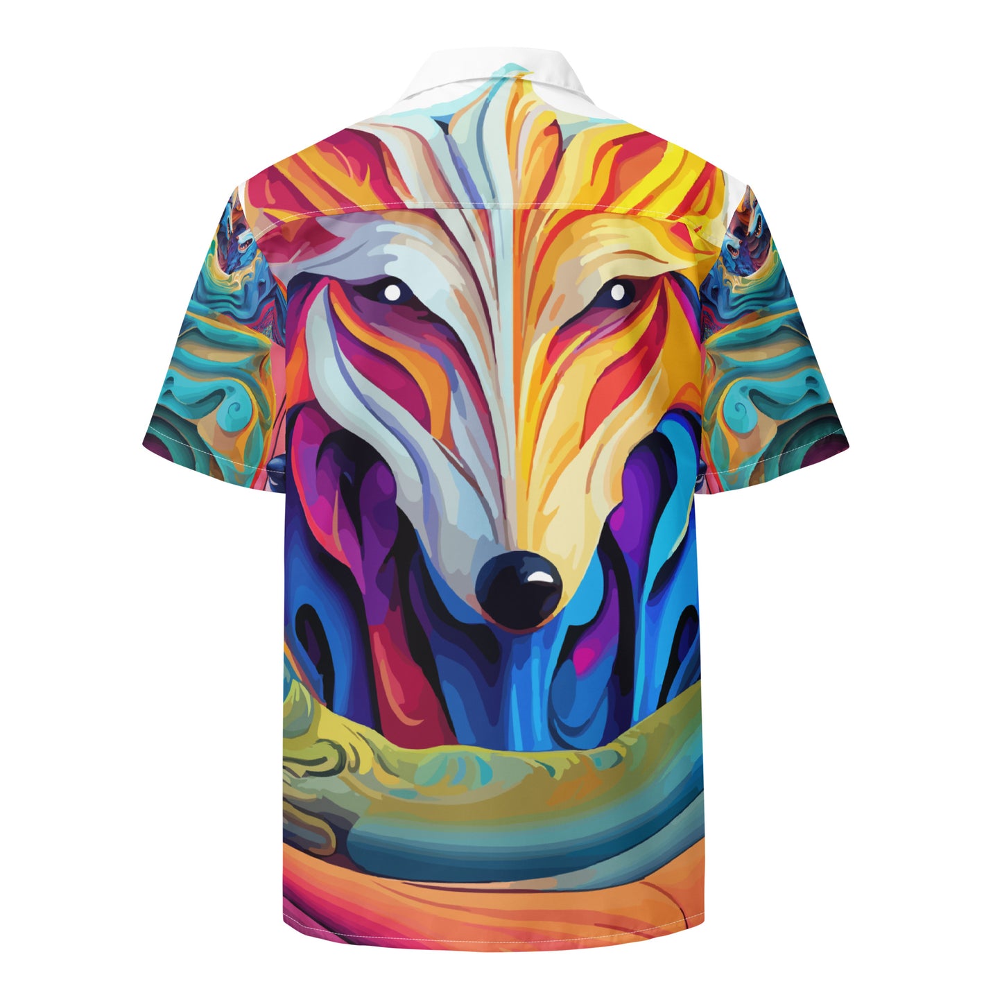 Unisex button shirt Kukloso Wolves in Liquid Color No 4 - Free Shipping