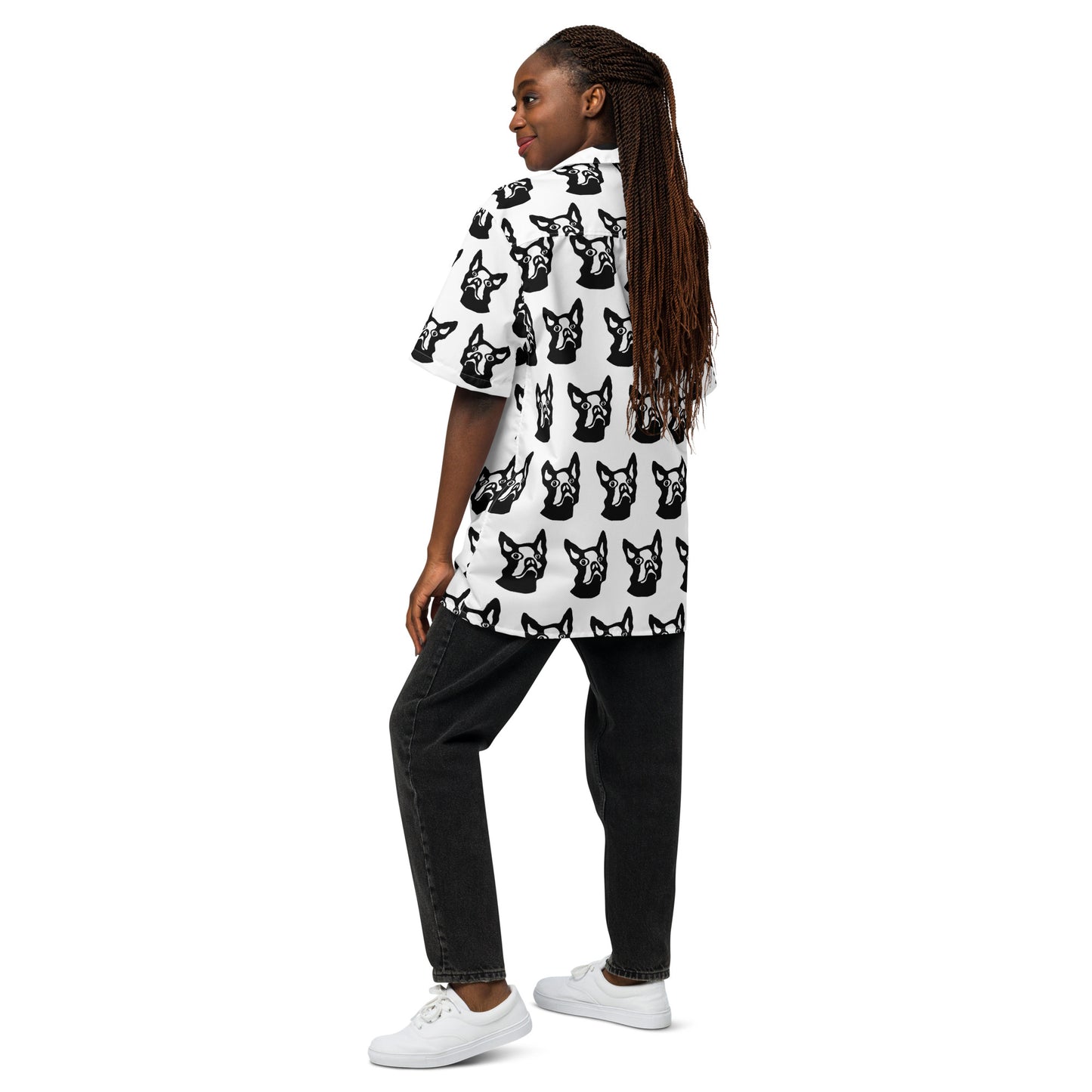 Unisex button shirt Kukloso Boston Terrier Pattern No 1 - Free Shipping