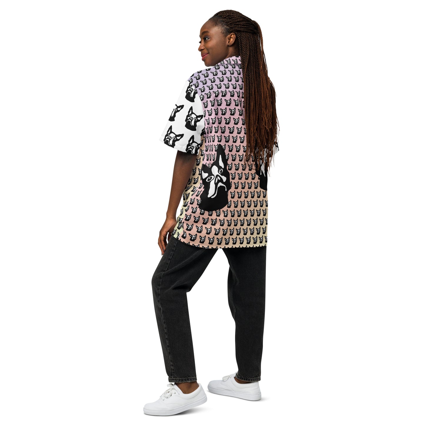 Unisex button shirt Kukloso Boston Terrier Pattern No 2 - Free Shipping