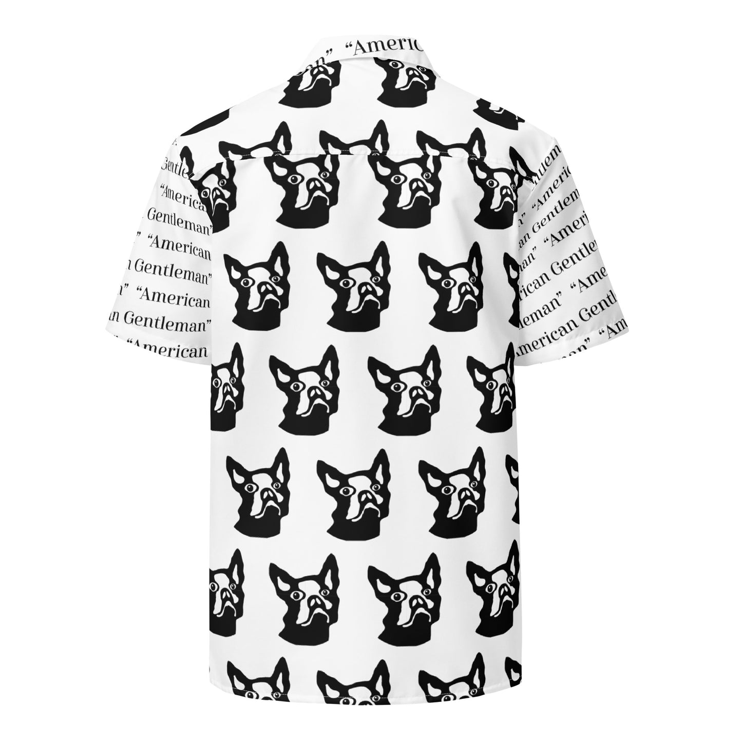 Unisex button shirt Kukloso Boston Terrier 'American Gentleman' - Free Shipping