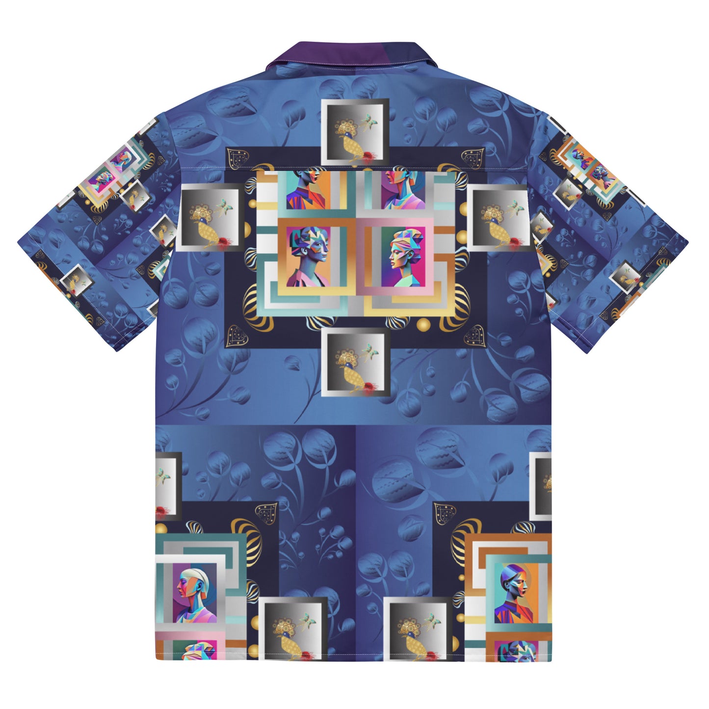 Unisex button shirt  Kukloso Four Ladies Collage No 1 Large Pattern - Free Shipping