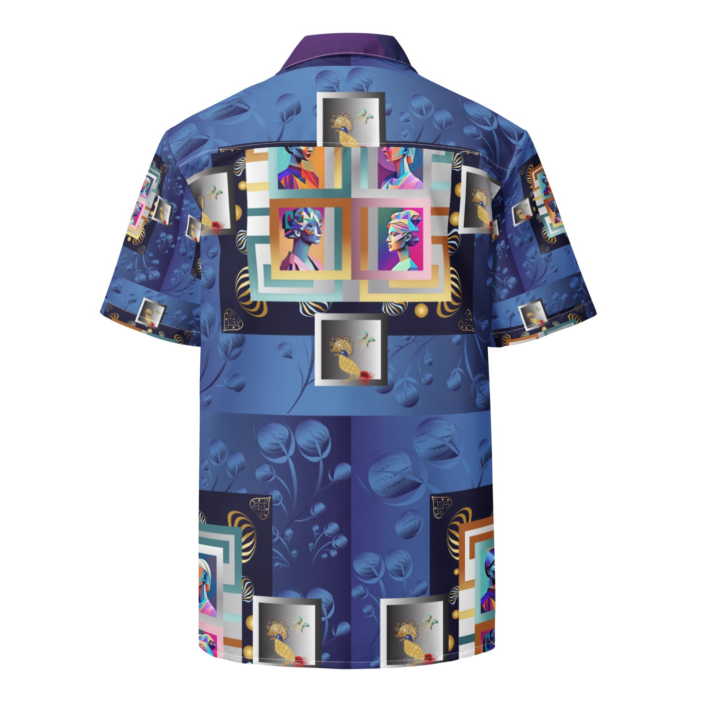 Unisex button shirt  Kukloso Four Ladies Collage No 1 Large Pattern - Free Shipping