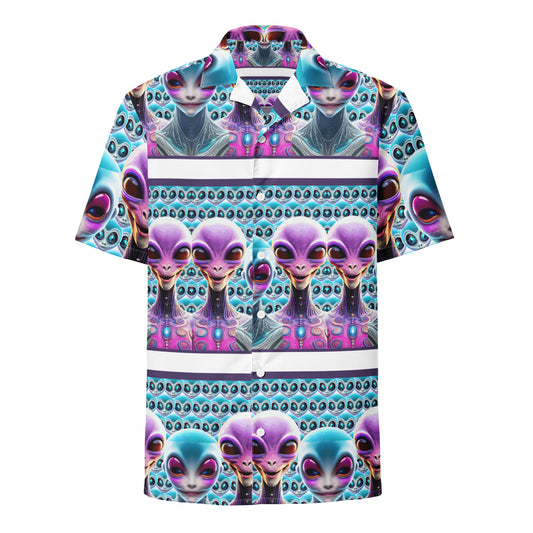 Unisex button shirt Kukloso Space Faces No 6 - Free Shipping