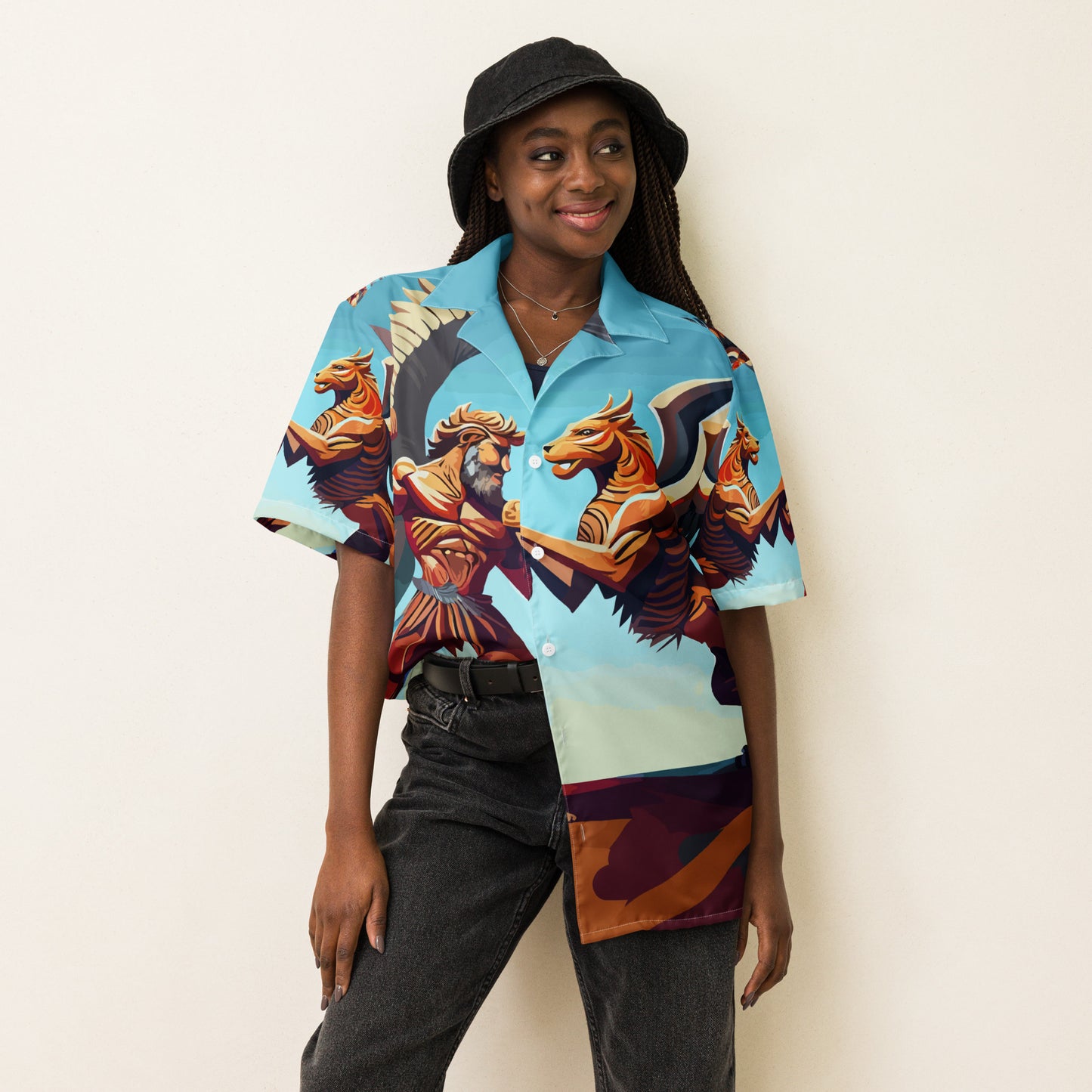 Unisex button shirt Kukloso Battle of the Wings Abstract No 2 - Free Shipping