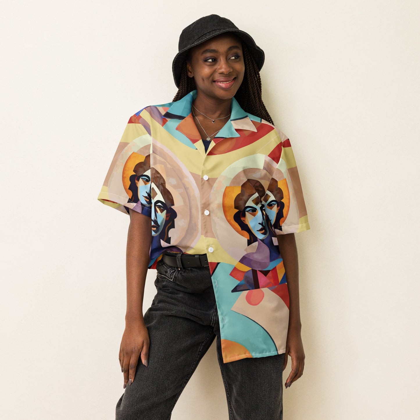 Unisex button shirt Kukloso Abstracticon No 28 - Free Shipping