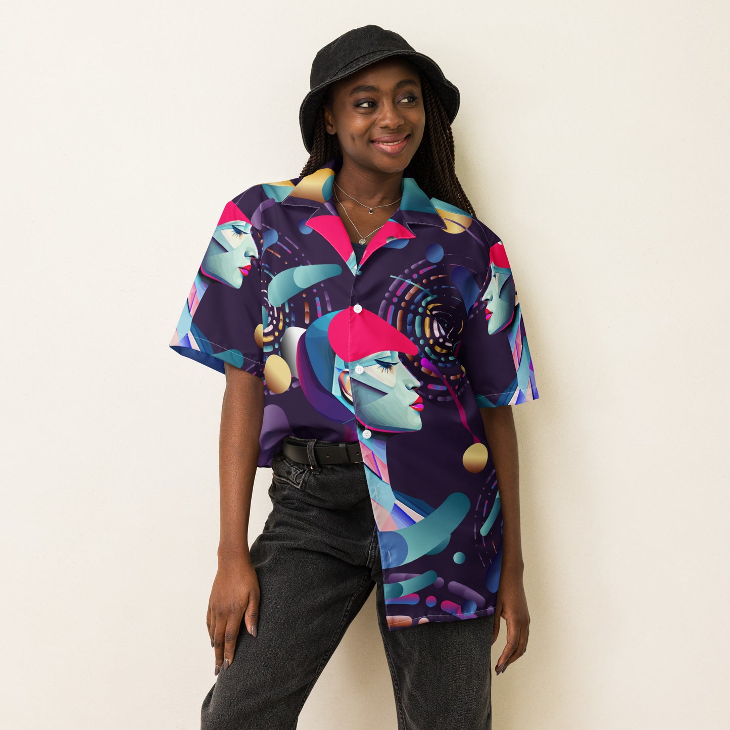 Unisex button shirt Kukloso Abstracticon No 22 - Free Shipping